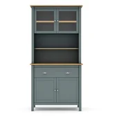 Witryny - Zielonoszaro-naturalna witryna z drewna sosnowego 90x180,5 cm Misti – Marckeric - miniaturka - grafika 1