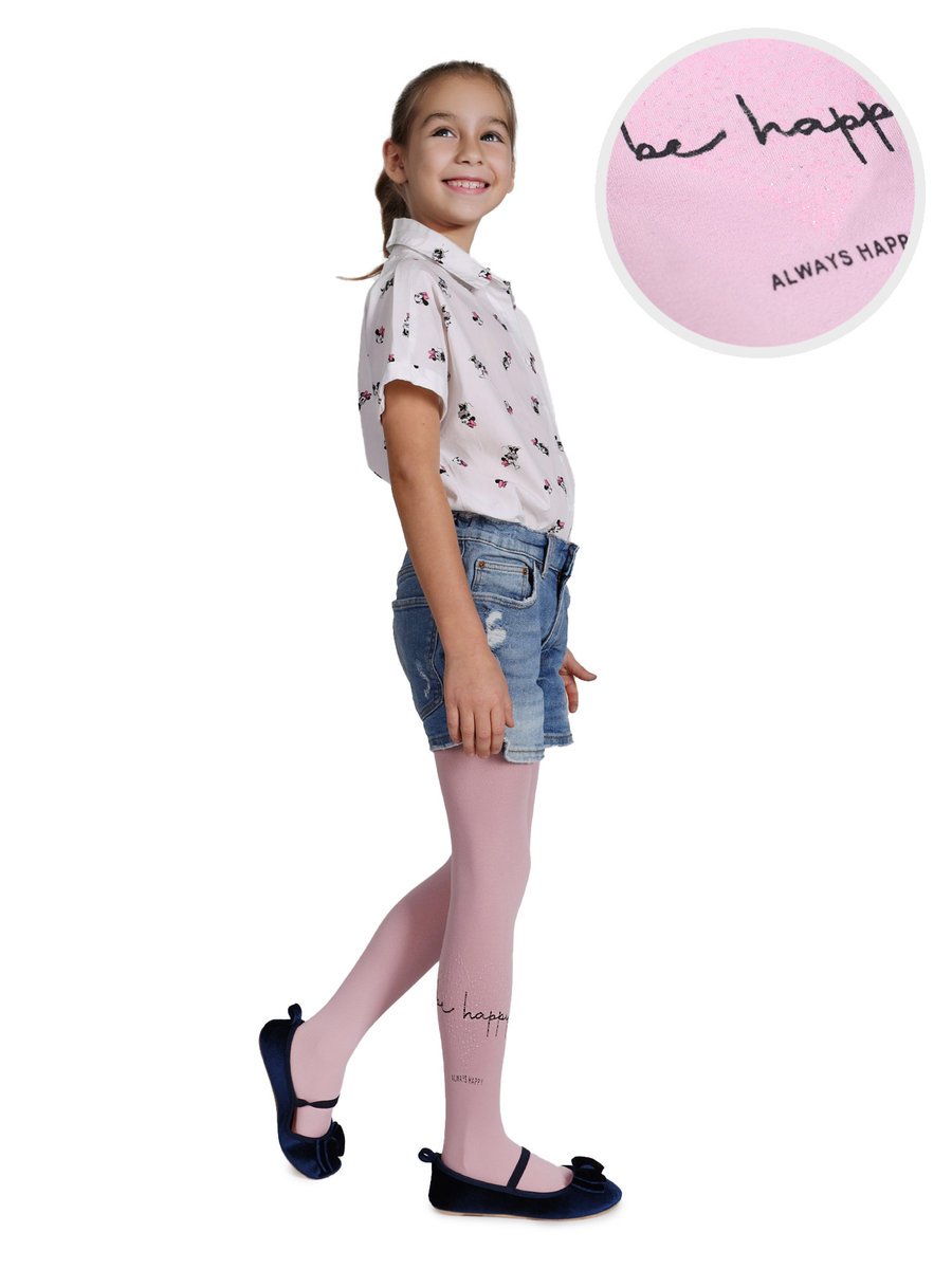 Rajstopy mikrofibra dziewczęce dziecięce 80DEN pudrowo różowe 116-122 MYWAY