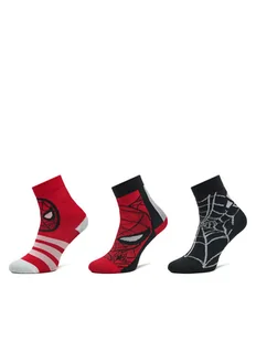 adidas Zestaw 3 par wysokich skarpet dziecięcych Marvel Spider-Man JG5787 Czerwony - Skarpetki dla dzieci - miniaturka - grafika 1
