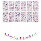 Dekoratorstwo - Koraliki zestaw 1200 sztuk litery alfabet kolorowe - miniaturka - grafika 1