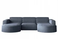 Narożniki - Sofa w kształcie U Modena narożnik tkanina Neve niebieski - miniaturka - grafika 1