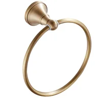 Wieszaki łazienkowe - Okrągły, żółty, mosiężny wieszak na ręczniki, montowany na ścianie, bez wiercenia, elegancki wieszak łazienkowy 18×18×7,2 cm - miniaturka - grafika 1