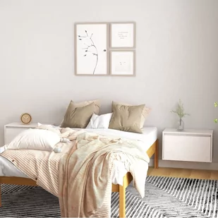 Lumarko Szafki ścienne, 2 szt., białe, 60x30x35 cm, lite drewno sosnowe - Szafki do salonu - miniaturka - grafika 1