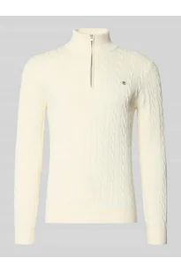 Sweter z dzianiny z prążkowanymi wykończeniami - Gant - Swetry męskie - miniaturka - grafika 1