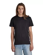 Koszulki męskie - G-STAR RAW Męski T-shirt z logo Side R T, Black (Dk Black 336-6484), XS - miniaturka - grafika 1