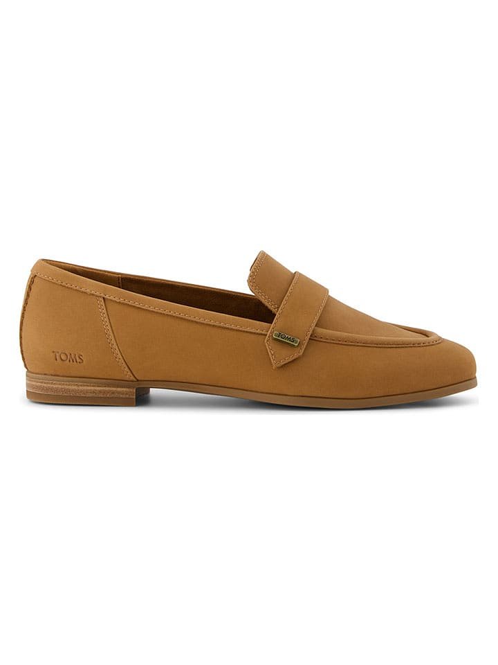 TOMS Skórzane slippersy w kolorze jasnobrązowym