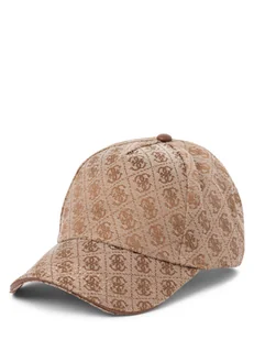 GUESS Czapka damska Kobiety Sztuczne włókno brązowy wzorzysty, ONE SIZE - Czapki damskie - miniaturka - grafika 1