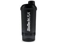 Shakery barmańskie - BioTech USA Shaker Wave+ Compact, czarno-biały, 500ml (+150ml) - miniaturka - grafika 1