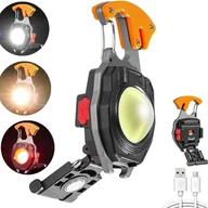 Latarki - Miniaturowa latarka na klucze, wodoodporna lampa inspekcyjna, miniaturowa latarka ładowana przez USB, pomarańczowa - miniaturka - grafika 1
