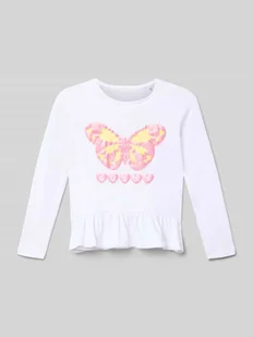 Bluza o kroju regular fit z długim rękawem z mieszanki bawełny z nadrukiem z logo - Koszulki dla dziewczynek - miniaturka - grafika 1