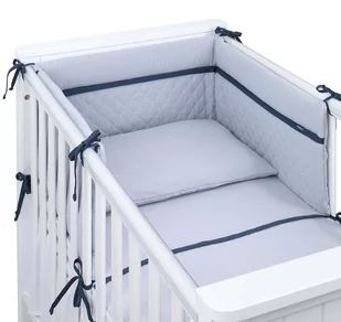 MAMO-TATO 3-el pościel do łóżeczka 60x120 MUŚLIN DOUBLE GAUZE dla niemowląt 100x135 - Popiel - Pościel dla dzieci - miniaturka - grafika 1