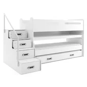 Łóżka dla dzieci i młodzieży - Białe piętrowe łóżko z wysuwanym biurkiem T7-C68 - miniaturka - grafika 1