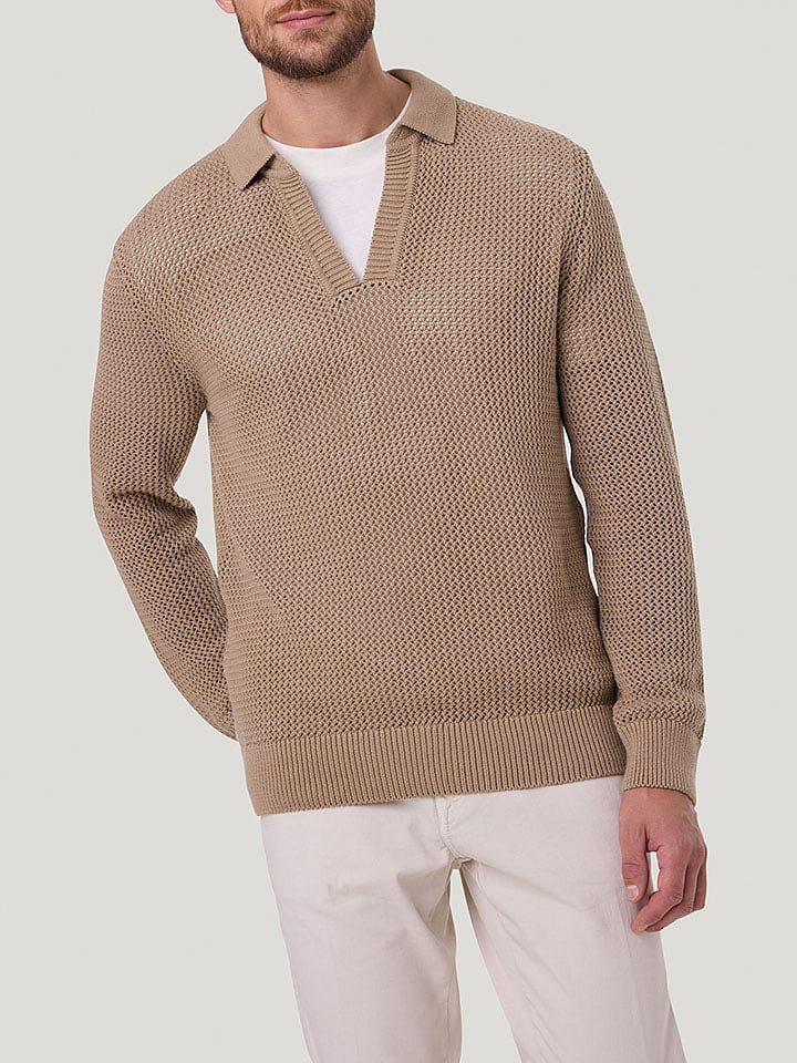 Pierre Cardin Sweter w kolorze jasnobrązowym