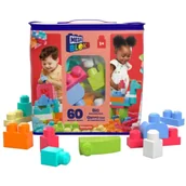 Klocki - Fisher Price Klocki Mega Bloks 60 Elementów Różowe 1+ - miniaturka - grafika 1