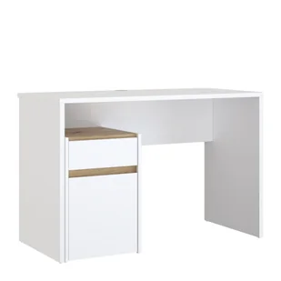 Biurko 110 cm Modultrick Biały MDUB111-M961 Forte Biały, Dąb Artisan - Biurka - miniaturka - grafika 1