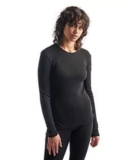 Koszulki i topy damskie - Icebreaker damska koszulka funkcyjna 175 Everyday Ls Crewe Merino Baselayer czarny czarny M - grafika 1