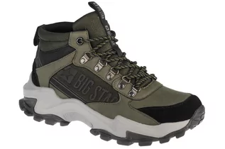 Buty trekkingowe męskie - Big Star Buty sportowe męskie skóra wysokie khaki II174202 45 II174202 - grafika 1