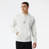 Bluzy męskie - Męska Bluza NEW BALANCE NB ESSENTIALS FLEECE HOODIE NBMT23511SAH – Biały - miniaturka - grafika 1
