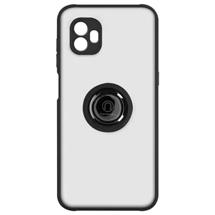 Samsung Galaxy Xcover 6 Pro Etui Dwumateriałowy stojak wideo z metalowym pierścieniem Czarny - Etui i futerały do telefonów - miniaturka - grafika 1