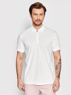 Koszulki męskie - Selected Homme Polo Fave 16079026 Biały Regular Fit - grafika 1