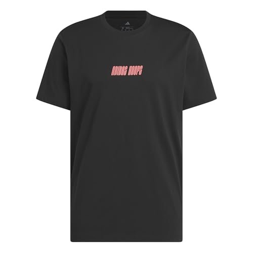 adidas Mężczyźni adidas Hoops Graphic Tee, black/lucid red, L