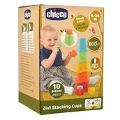 Zabawki interaktywne dla dzieci - Chicco ZABAWKI 144419 WIEŻA 2w1 KUBECZKI ECO+ - miniaturka - grafika 1