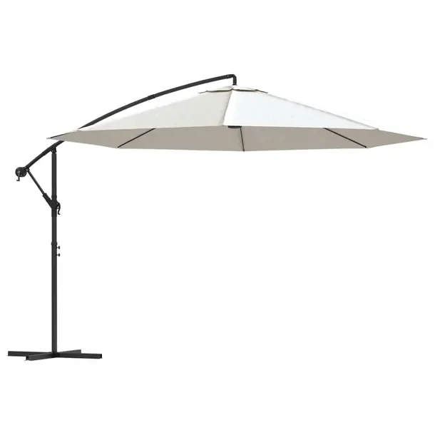 Parasol UV 3,5m biały piaskowy, odporny na wiatr