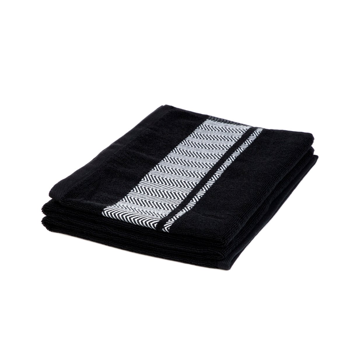 Ręczniki Ręcznik kąpielowy MAIARA bawełna z ozdobnymi przeszyciami czarny 70x130 cm HOMLA