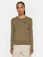 Swetry damskie - Aeronautica Militare Sweter 242MA1502DL506 Zielony Regular Fit - miniaturka - grafika 1