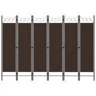 Parawany - Parawan 6-panelowy, brązowy, 240 x 180 cm - miniaturka - grafika 1