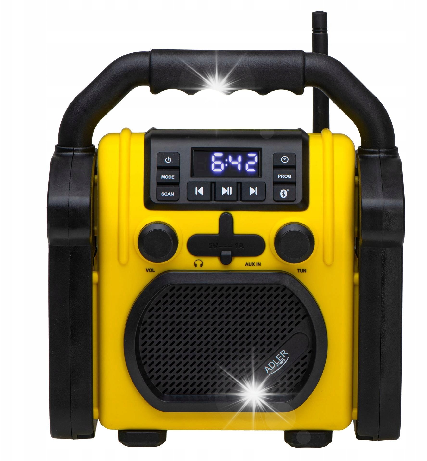 Adler Radio Przenośne Budowlane Bluetooth FM AUX IPX54