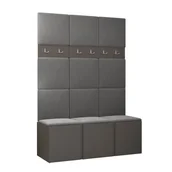 Meble do przedpokoju - Garderoba szafka na buty meble do przedpokoju z panelami tapicerowanymi ORION 31 dąb artisan biały grafit - miniaturka - grafika 1