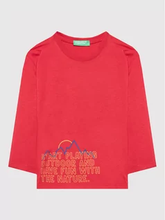 Bluzy dla chłopców - Benetton United Colors Of Bluzka 3ATNC15FE Czerwony Regular Fit - grafika 1