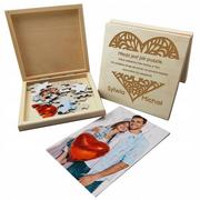 Opakowania i torebki na prezenty - Puzzle Zdjęcie Pudełko Grawer Prezent Walentynki - miniaturka - grafika 1