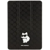 Etui do tabletów - Karl Lagerfeld KLFC10SAKHPCK iPad 10.2" Folio Magnet Allover Cover czarny/black Saffiano Monogram Choupette - miniaturka - grafika 1