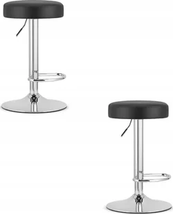 Leobert Hoker ROJST - ekoskóra czarny / baza chrom x 2 - Taborety i hokery - miniaturka - grafika 1