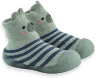 Buty dla chłopców - Dziecięce niechodki skarpety Szare Misiu 002P021 - miniaturka - grafika 1
