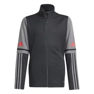 Kurtki i płaszcze dla dziewczynek - adidas Uniseks - dzieci SQUADRA25 TRAINING JACKET KIDS, black/team grey four/pure ruby, 9-10 Years - miniaturka - grafika 1