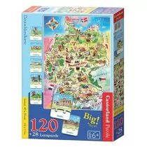 Castorland Puzzle 120 elementów. Mapa Niemiec + Quiz - Puzzle - miniaturka - grafika 1