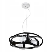 Lampy sufitowe - Czarna designerska lampa Amano reprezentacyjna do salonu białe klosze - miniaturka - grafika 1