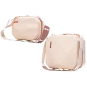 Walizki - Zestaw torebka i kosmetyczka SEMI LINE T5820-6 Ecru - miniaturka - grafika 1