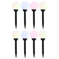 Lampy ogrodowe - vidaXL Lampy solarne do ogrodu, 8 szt., LED, kuliste, 15 cm, RGB - miniaturka - grafika 1
