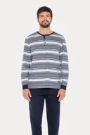 Piżamy męskie - Piżama męska DOMINGO XXL Niebieski - miniaturka - grafika 1