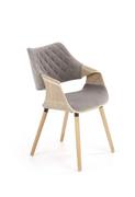 Krzesła - Halmar Krzesło tapicerowane z giętego drewna do salonu- szary - miniaturka - grafika 1