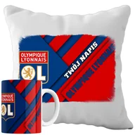 Gadżety dla niej i dla niego - Kubek Poduszka Ol Lyon 330ml 40x40cm z Napisem Zestaw PIłkarski Napis - miniaturka - grafika 1