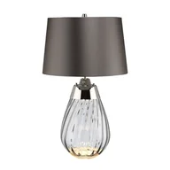 Lampy stojące - Lampa stołowa dymiona szklana z szarym abażurem 60 cm Lena E27 60W Elstead - miniaturka - grafika 1