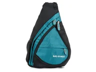 Plecaki - TURKUSOWO-CZARNY PLECAK sportowy MAŁY lekki NA RAMIĘ T18 - Bag Street - miniaturka - grafika 1