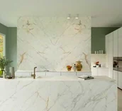 Inne materiały budowlane - Spiek kwarcowy Grande Marazzi Golden White 320x160x0,6cm Lux - miniaturka - grafika 1