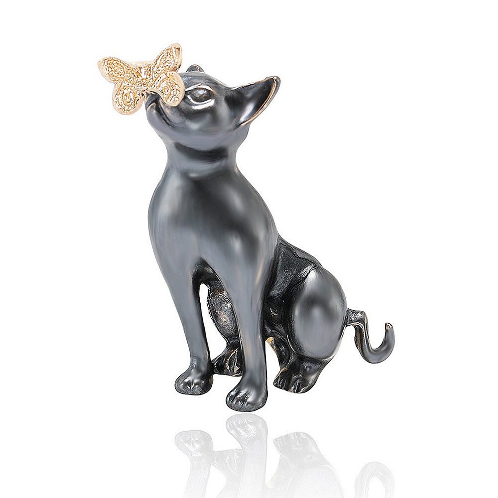 Broszka Perski kot z kwiatkiem na nosie