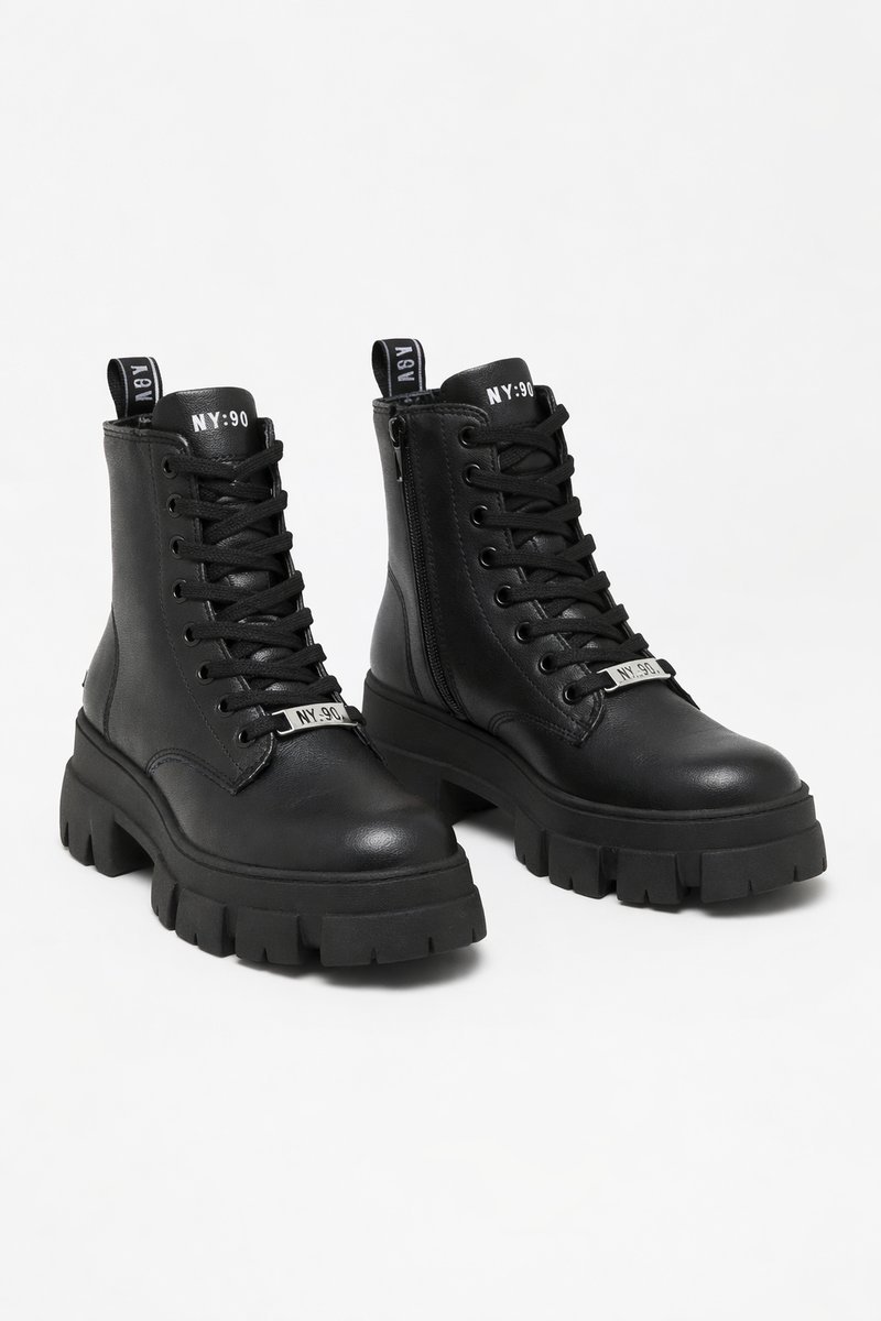 STEVE MADDEN CZARNE BOTKI SKÓRZANE NA GRUBEJ PODESZWIE 37 1I1D